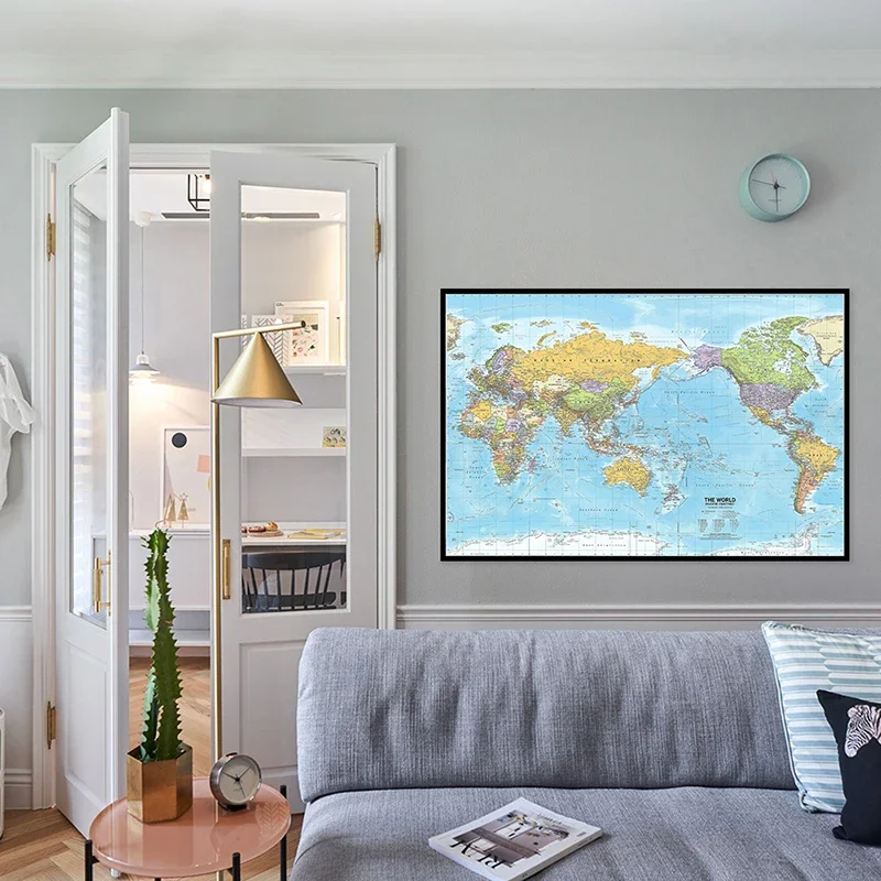 90x60cm 2012 World Map with Distribution Canvas Printings Detailed Map of World Pictures Home School Office Decor Travel