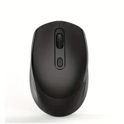 Ergonomic Wireless Optical Mouse with 2.4G Bluetooth Connectivity (Black)