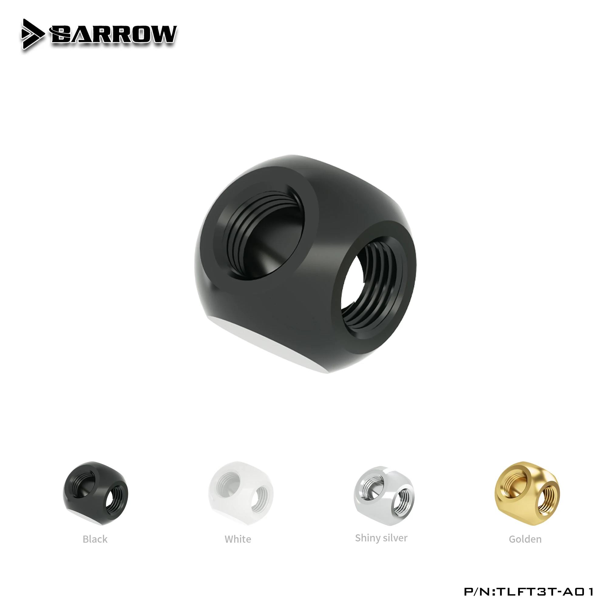 Acessórios Esféricos g1 do Carrinho de Mão 5-way Adaptador Rosqueado Bronze T-tipo Conector do Cubo da Bola Giratória para Refrigerar de Água do pc Tlft5t-a0 - Imagem 3