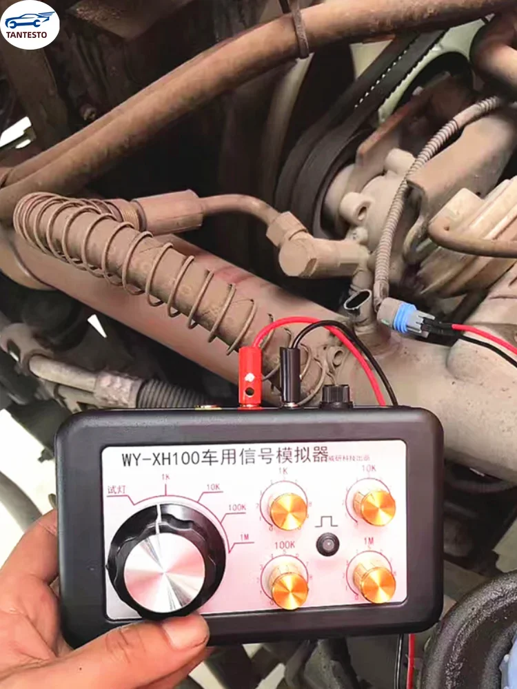 Automobile Automotive Signal Simulator Tester Tool Adjust Resistance Water Temperature Crankshaft English Manual Fuel Injection Simulator Auto Sensor Simulator