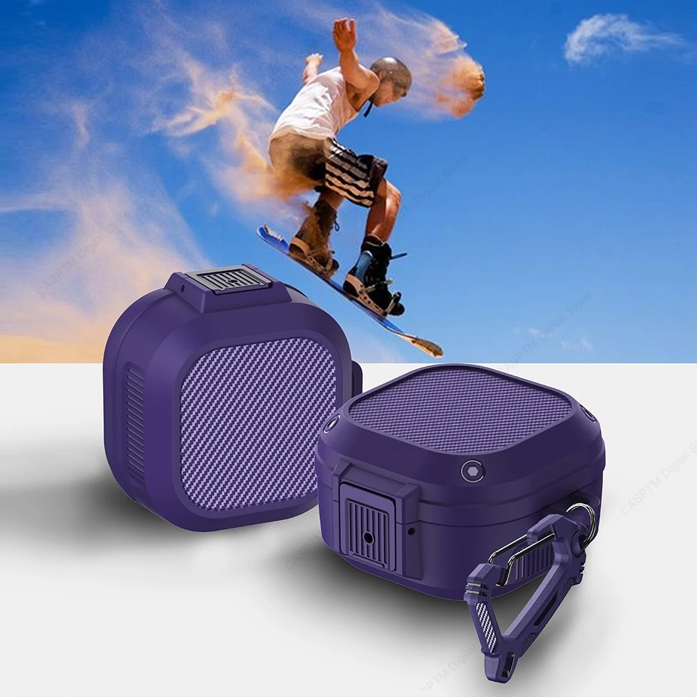 Enhanced Shockproof Protective Earbud Case with Hook - Sturdy Armor Cover