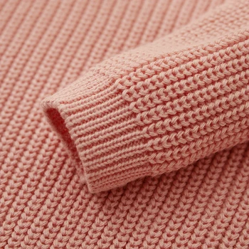 MISOWMNJOY Children Boy Girl Knit Sweater for Winter Kids Clothes Causal Solid Color Long Sleeve Pullover Tops Toddler Jumpers 6