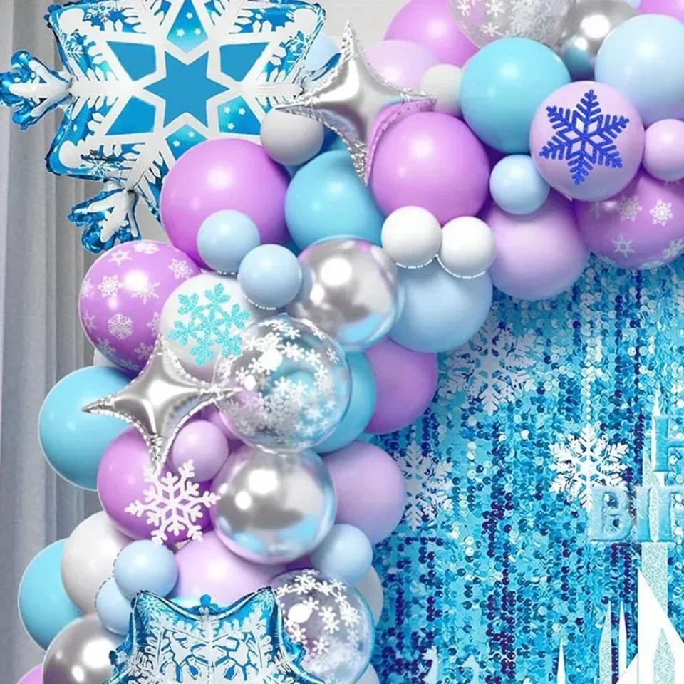 133PCS Snowball Balloon Garland for Winter Celebrations