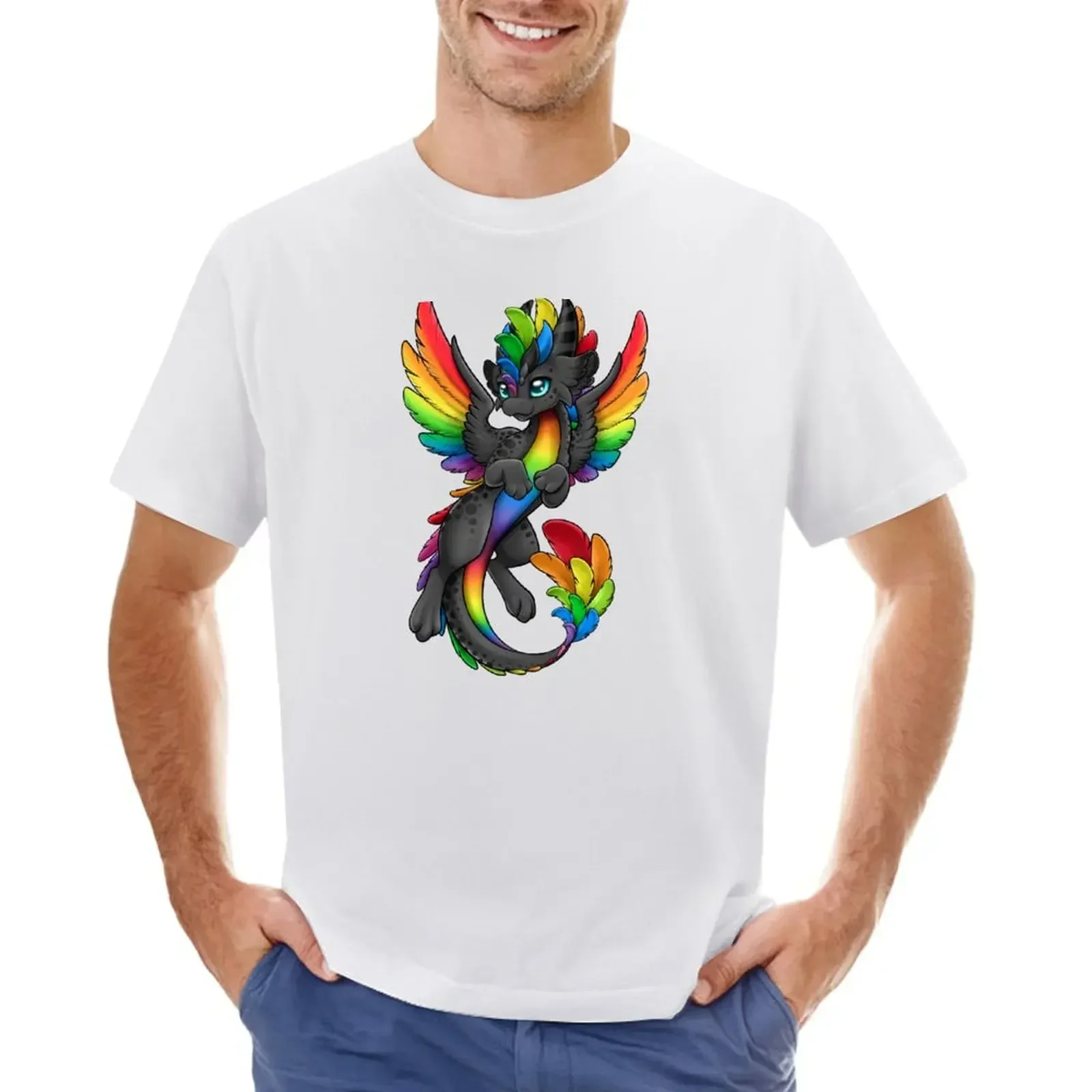 

Zen 'Black Rainbow' Dragon T-shirt quick drying shirts graphic tees plus sizes men t shirts