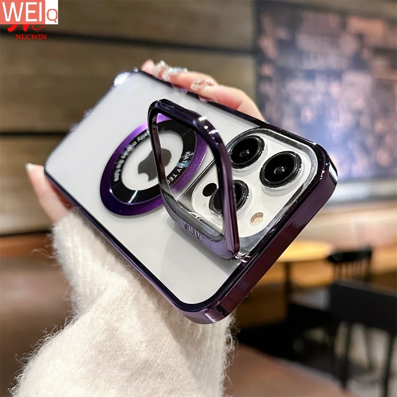 

Чехол Magsafe с кронштейном для камеры для iPhone 14 Pro Max 14Pro, Роскошный прозрачный акриловый чехол с отверстием для логотипа для iPhone 13 Pro Max
