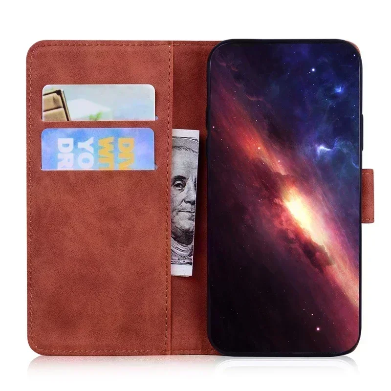 Solid Color Leather Flip Wallet Phone Case