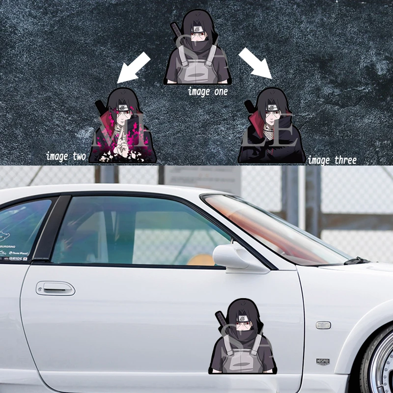 애니메이션 나루토 스티커 3D 그라디언트 Uchiha Itachi 모션 스티커 크리 에이 티브 자동차 스티커 노트북 수하물 방수 데칼 장난감