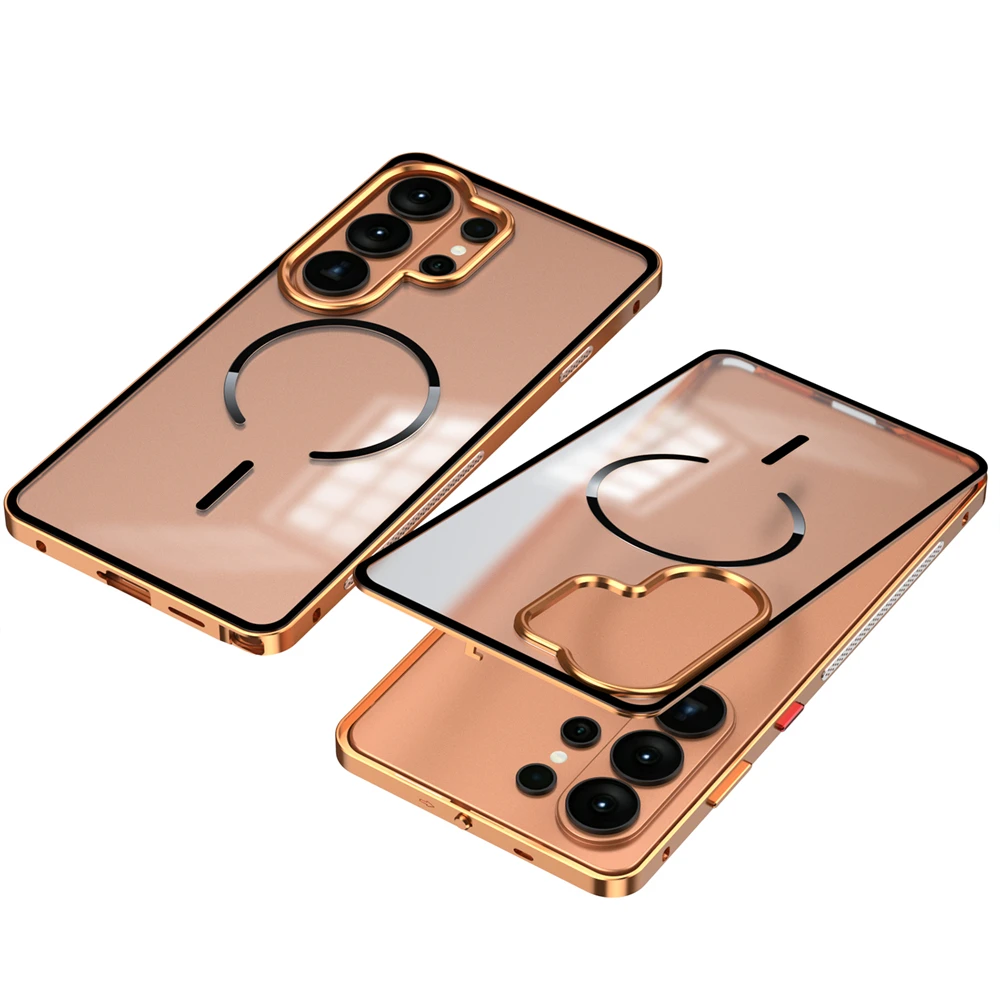 Frosted Matte Case with Removable Metal Frame and Magsafe Buckle - Premium Aluminum Alloy Design