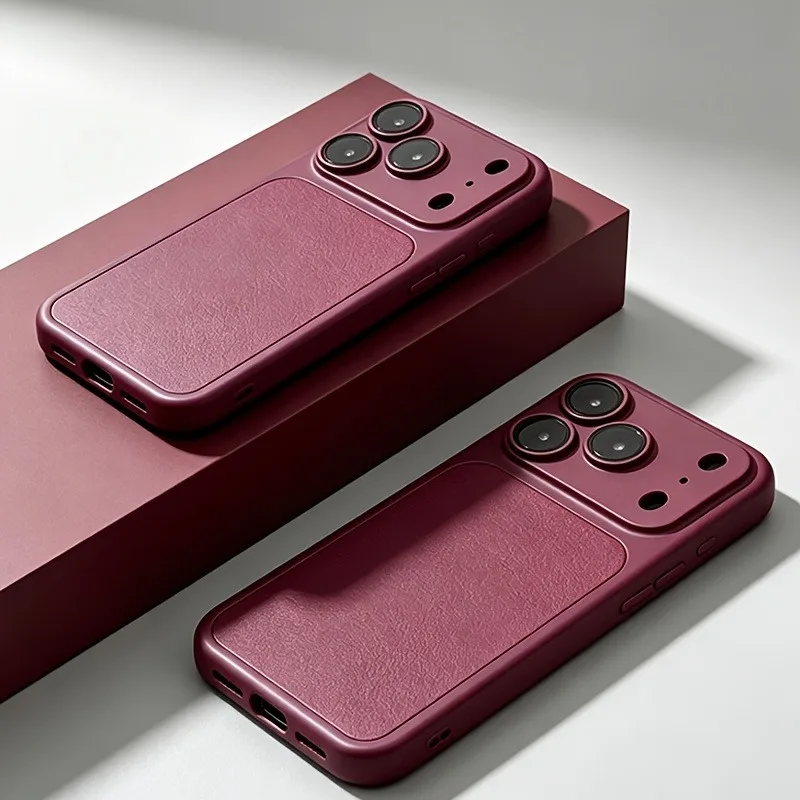 Elegant Solid Color Matte Leather Back Cover