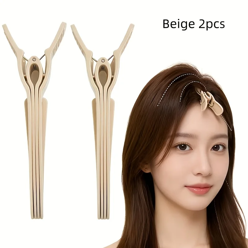 2개입 하이 크라니얼 탑 플러피 클립, 헤어 루트 고정 및 앞머리 스타일링을 위한 심리스 포지셔닝 덕빌 클립