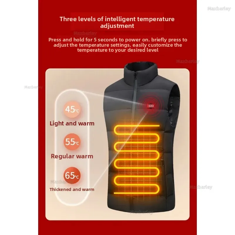 17 Areas Smart Heated Vest Electric Heating Sleeveless Coat Winter Camping Men Women Four Control Electric Warming Waistcoat