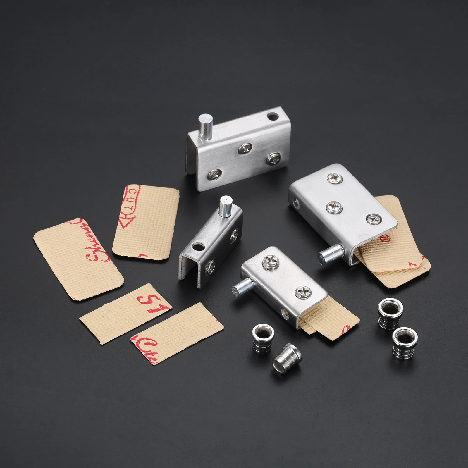 Glass Fasteners Shower Room Door Hardware 2pcs Stainless Steel glass hinges for 5-8mm/8-10mm Bathroom Glass Door Glass Pivot Clamps Cupboard Display Cabinets Clamps