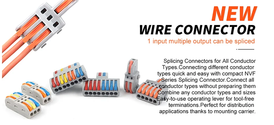 Description Picture 4 of itemQuick Multi-circuit Splicing Butt Wire Connector Terminal Block Compact Electrical Connectors Home Junction Box 222 223