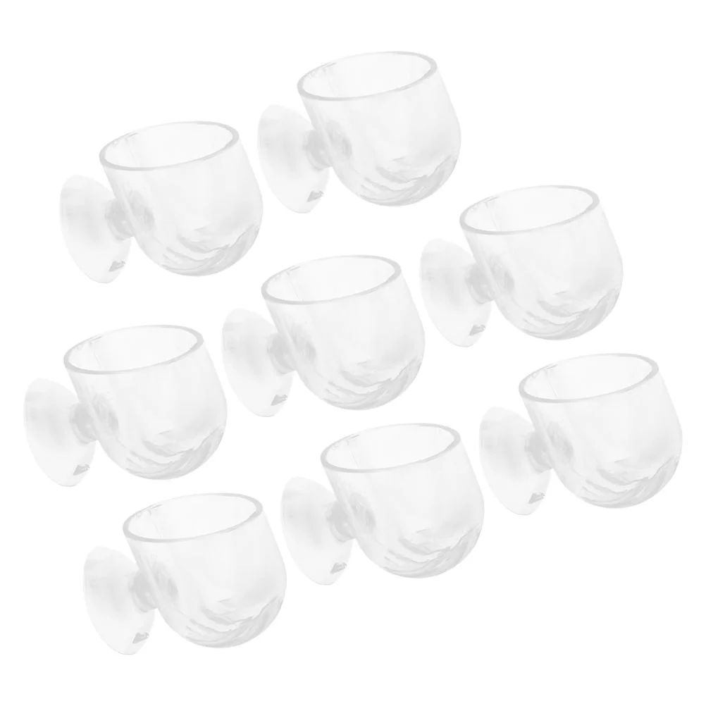 Fish tank ornaments 8 Pcs aquarium plant holder hydroponic flower pot fish food feeding cups tank flowerpots aquatic