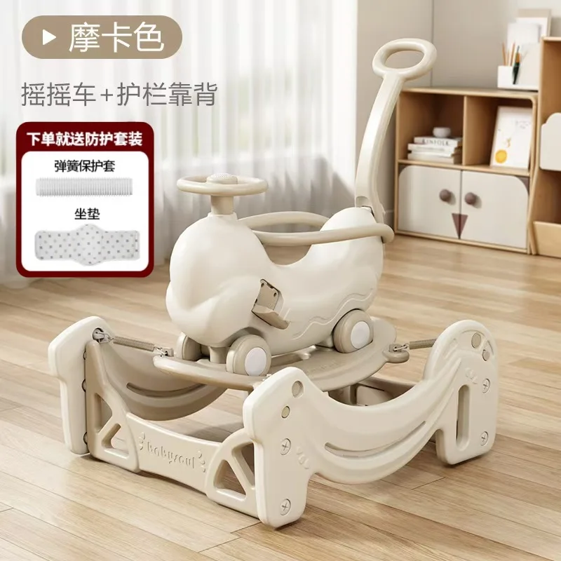 Children's Rocking Horse Trampoline Children's First Birthday Gift Anti-fall Toy Horse
