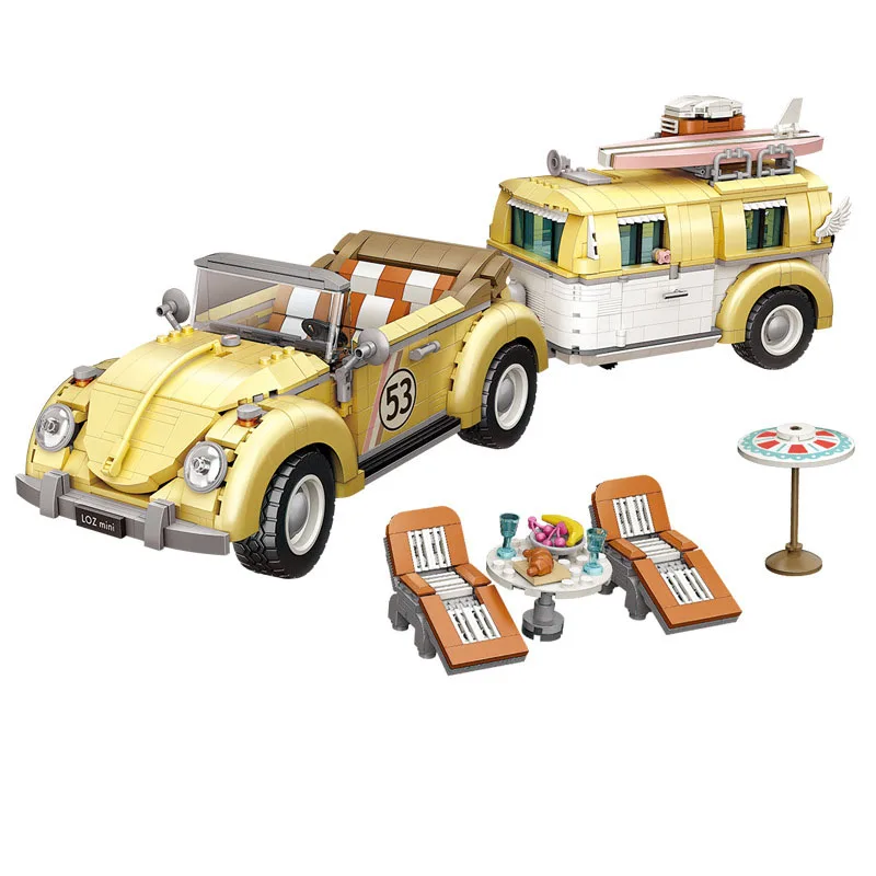 

LOZ New Product Assembly 1130 Beetle Touring Car Mini Building Block Creative Trend Toy Children's Adult New Year Gift