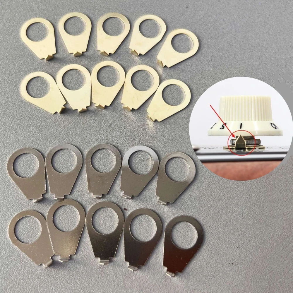 10Pcs Guitar Knobs Pointer Plate Indicator Washers For Gibson LP Electric Guitar Knobs Pointer Plates Metal Guitar Parts