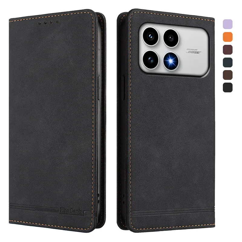 Vintage Leather Anti-theft Wallet Flip Phone Case with Magnetic Hasp