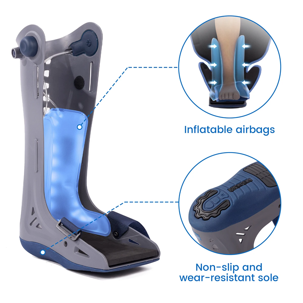 VELPEAU Air Walking Boot Inflatable for Broken Foot and Ankle Injuries Orthopaedic Walker Stabilizer Medical and Ultralight 2