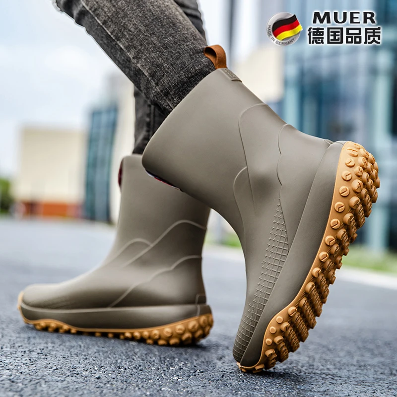 Bottes de pluie homme mi-mollet 2025 nouvelles chaussures outdoor antidérapantes légères imperméables
