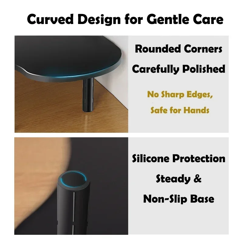 Eary Triangular Monitor Screen Stand Metal Computer Desk Table Height Adjustable Office Laptop Bracket Storage Keyboard Mouse