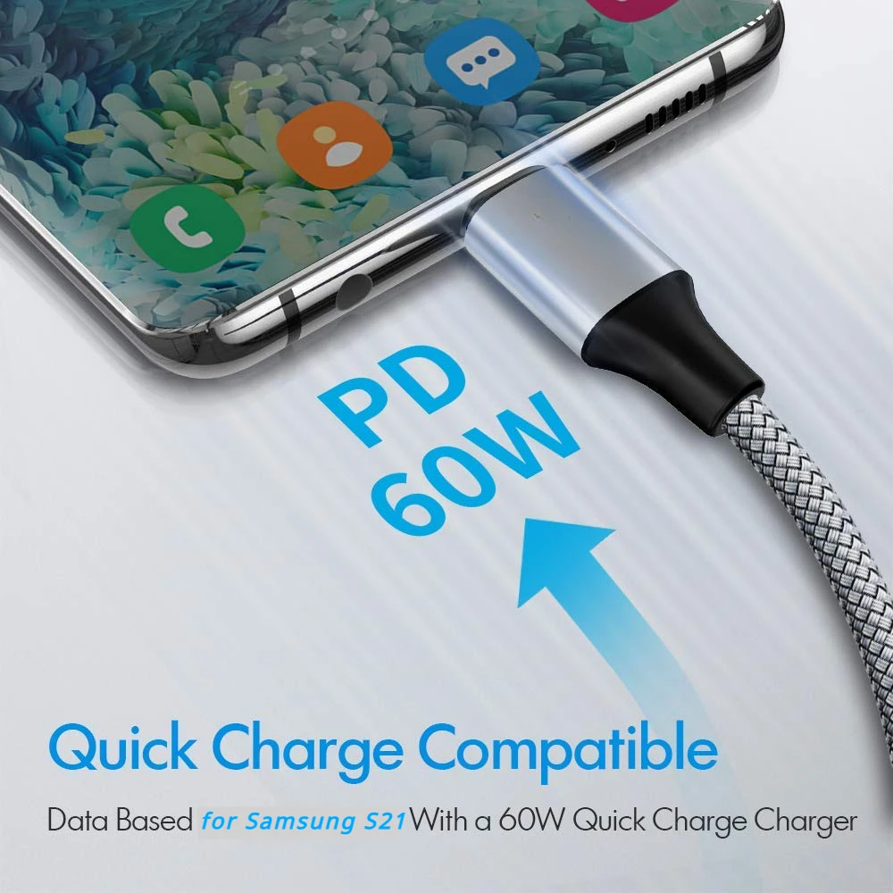 High-Speed Type C Charging and Data Cable - 8m/5m/3m Long, Fast Charging USB-C Cord