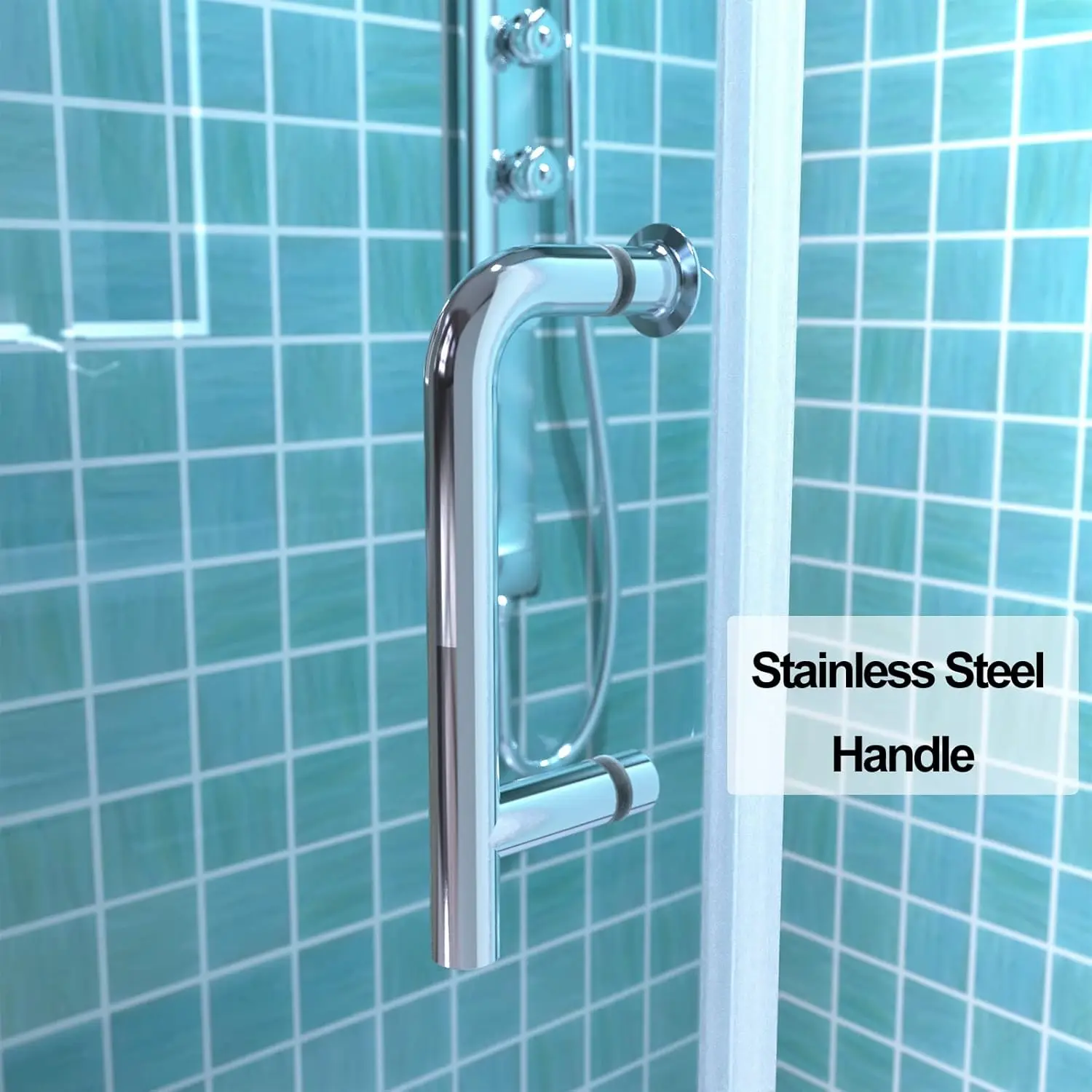 34-35.5 in.W x 72 in.H Bifold Frameless Glass Shower Door,1/4 in. Fold Clear Glass Shower Panel Pivot Swing Shower Doors 5
