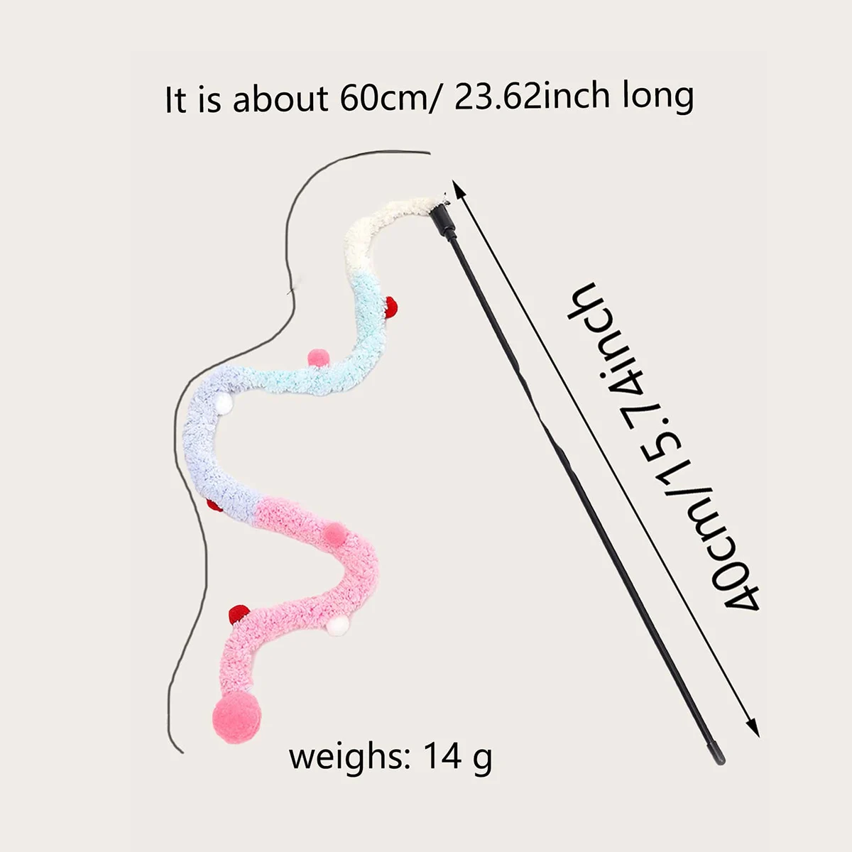 Cat Teaser Stick Interactive Toy Portable Lightweight