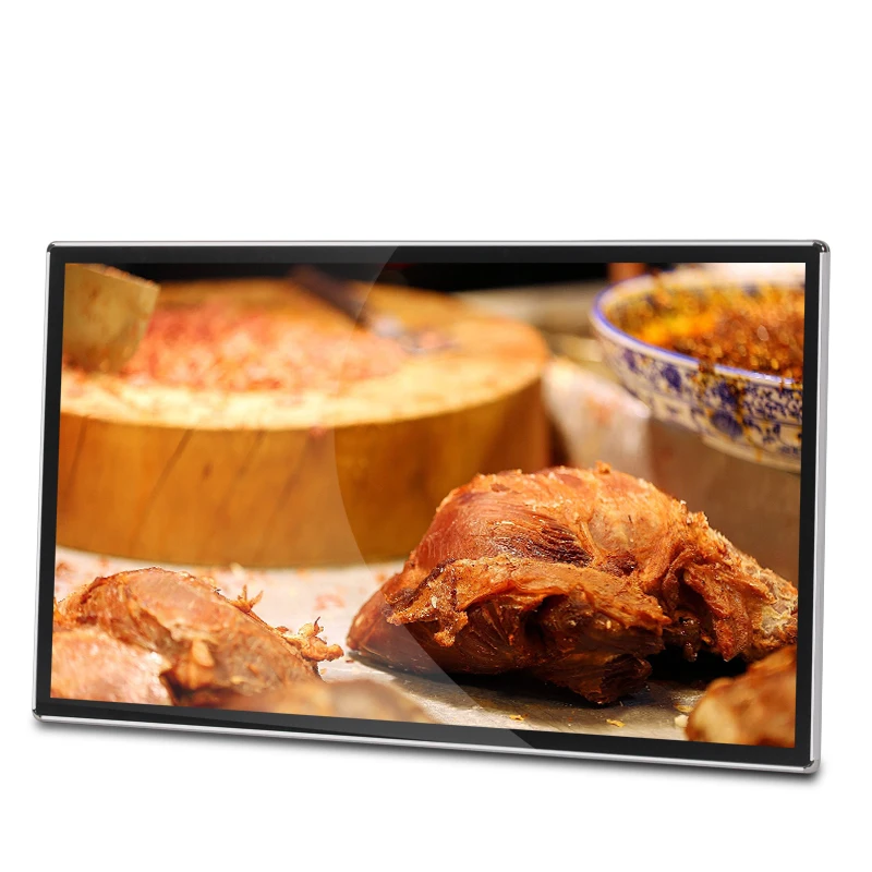 Fenêtre de magasin de détail, écrans publicitaires muraux Android, moniteur interactif pour centre commercial et Restaurant