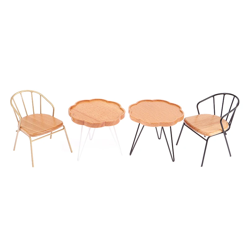 

Мини-мебель для кукольного домика в скандинавском стиле для кукол 1/12, металлический чайный столик, боковой столик, аксессуары для кукольного домика, кофейный столик, детские игрушки, подарки