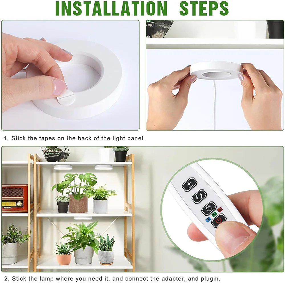 Full Spectrum LED Grow Light 10 Levels Dimmable Auto On/Off Timer Ceiling Under Cabinet Halo Plant Growing Lamp for Indoor Plant led grow light,grow light