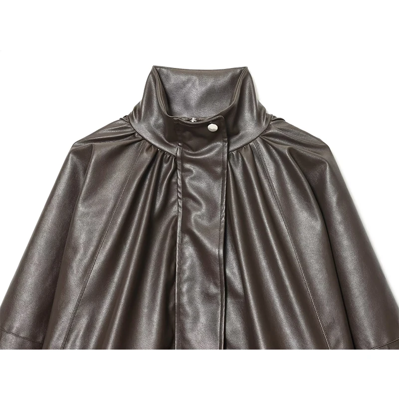 Women's Jacket Autumn 2025 New Fashion Leather Bomber Jackets For Women Long Sleeve Coat High Street Casual New Outerwear