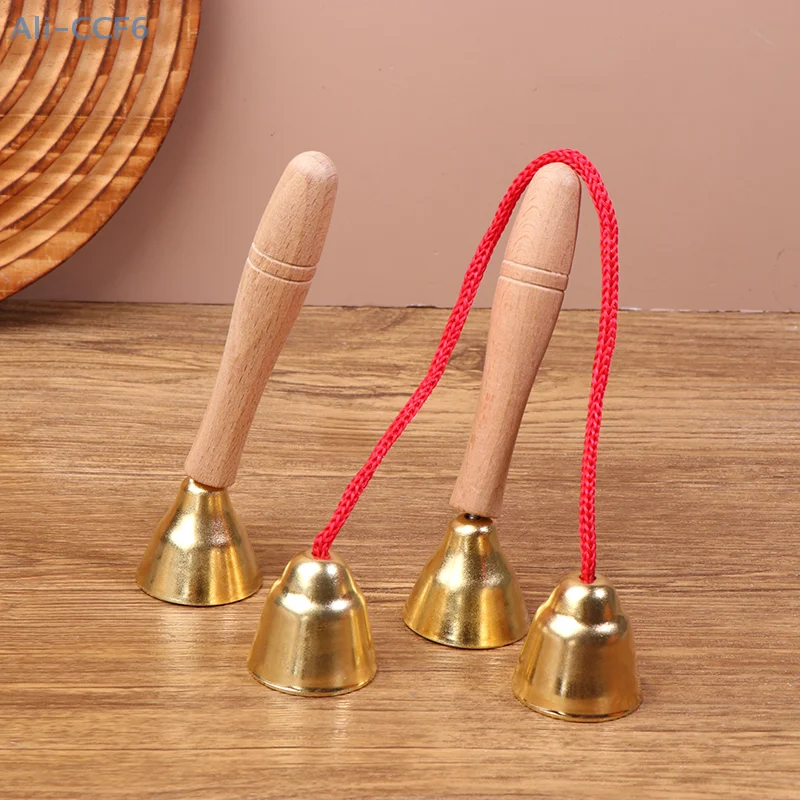 Children Musical Instrument Toy Bells With Strings/Handles Montessori Orff Instrument Kindergarten Music Play Learning Toy 1Pair