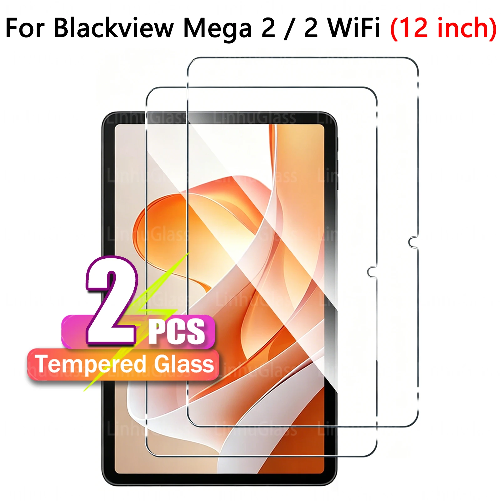 Premium HD Anti-Fingerprint No-Bubble Tempered Glass Tablet Screen Protector, 12-Inch