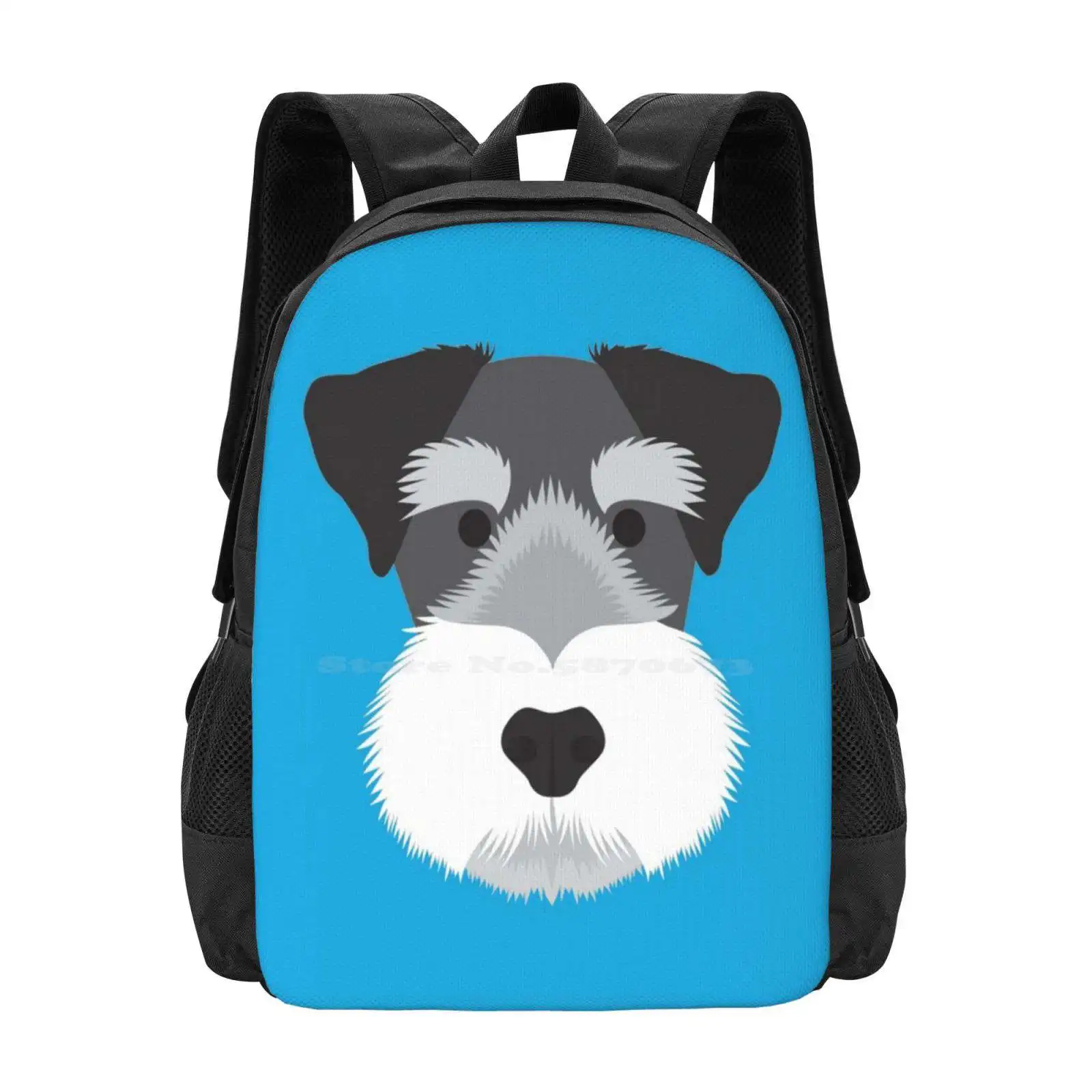 

Miniature Schnauzer Teen College Student Backpack Pattern Design Bags Miniature Schnauzer Terrier Dog Vector Minimalist Cute