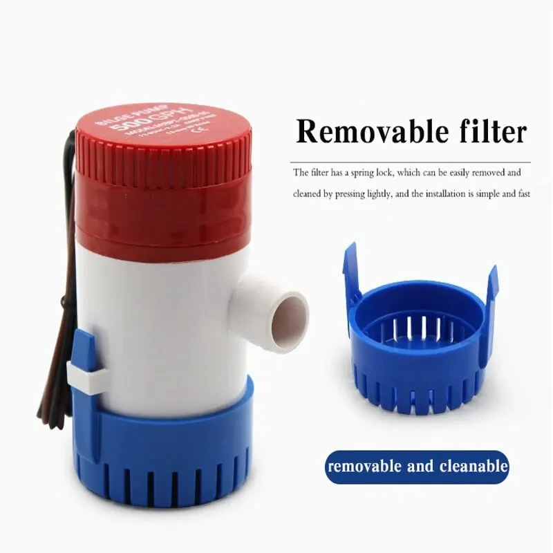 Submersible pump 12v 24V 1100GPH 750GPH 500GPH mini electric water used in boat seaplane motor homes houseboat