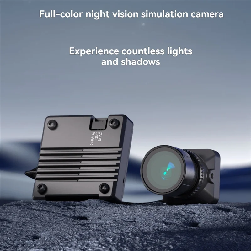Image nocturne capturée par la caméra drone Gazer 1080P, montrant des détails nets grâce à la vision nocturne couleur