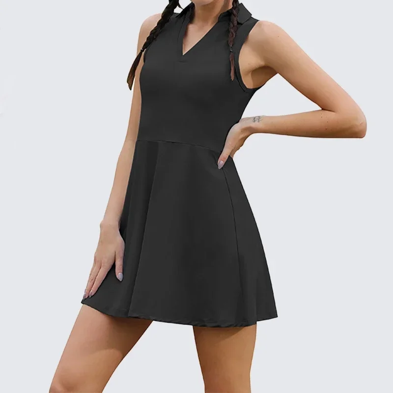 Outdoor Fitness Sports Running Tennis Dresses Skin-friendly Permeability Casual Short Skirt A-line with Liner Golf Clothing