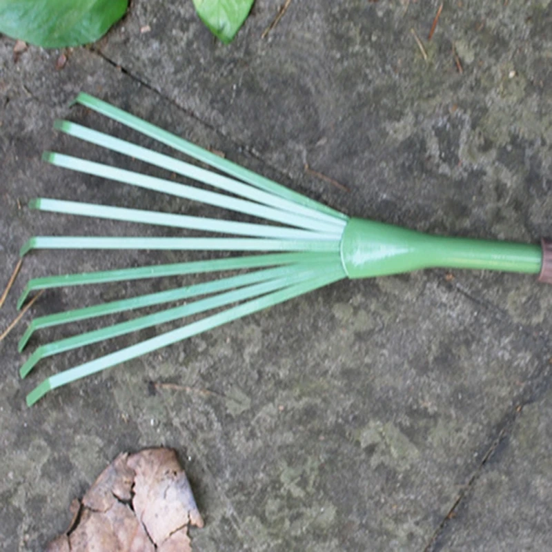 Heavy Duty Garden Rake Grass Rake Durable Iron Potting Nine Tooth for Gardeners and Landscapers Reliable Tool