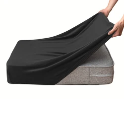 Luxurious Velvet Plush Stretch Sofa Cover - Soft, Removable Slipcover for Living Room and Lounge (Black)