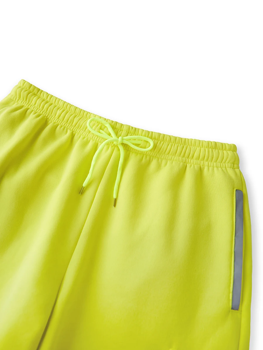 Men s High Visibility Reflective Patchwork Joggers Pants with Drawstring Elastic Waistband for Emergency and Roadside Work