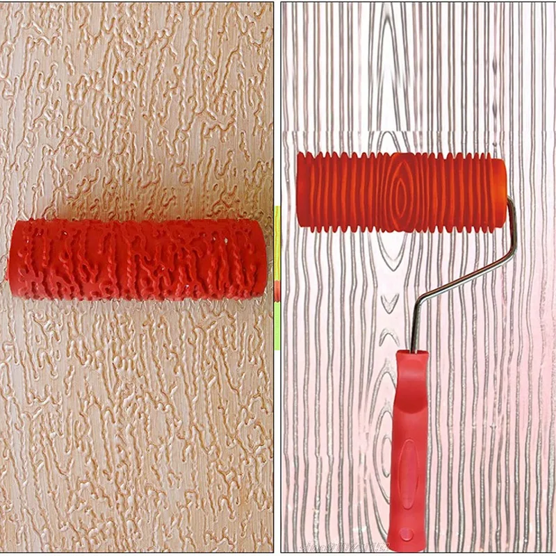 3 PCS 7 Inch Wood Graining Painting Tool Set Rubber Wood Pattern Paint Roller Tool Set For Wall Decoration cleaning paint brushes