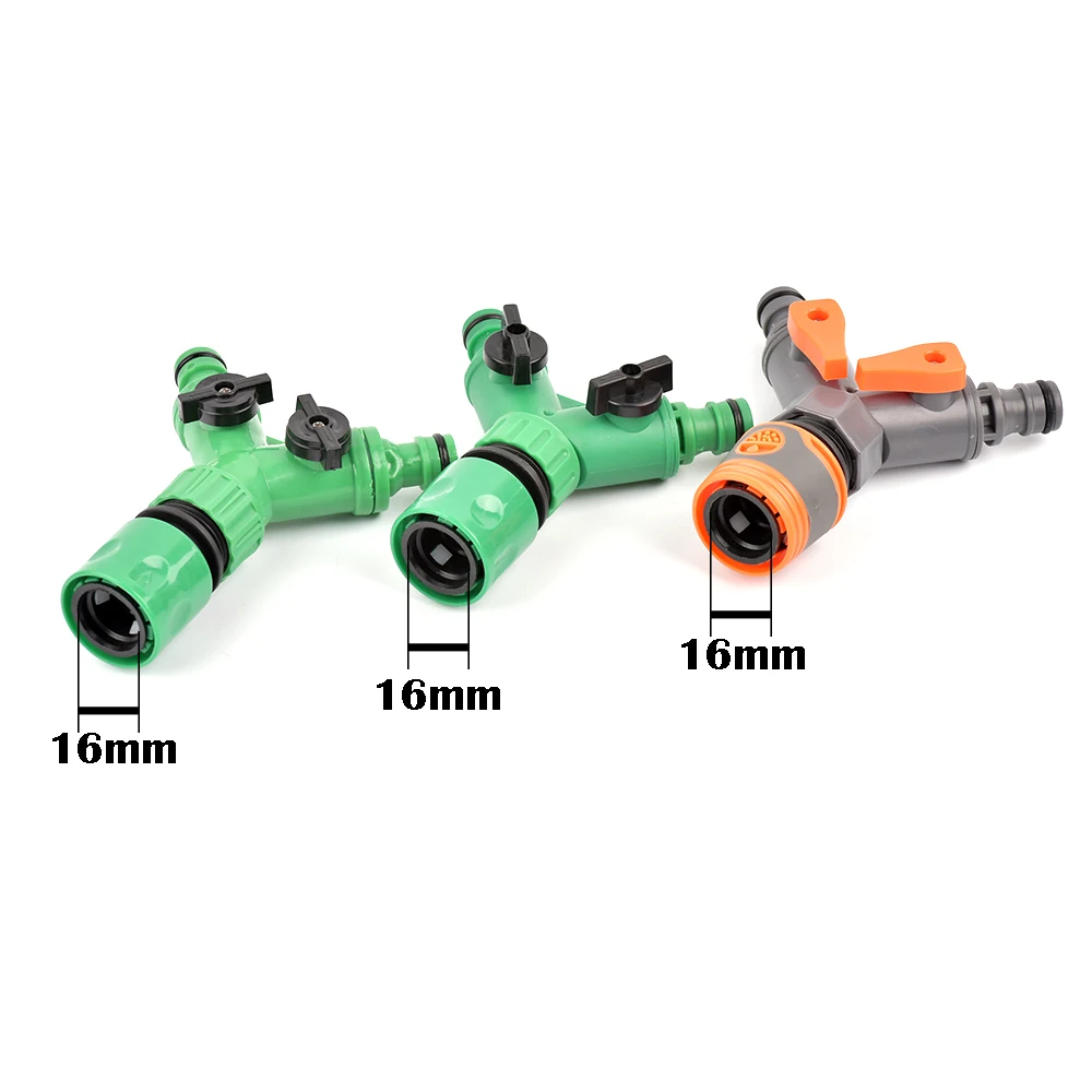 2-Way Garden Tap Water Splitter Female 1/2 3/4 Garden Hose Y Splitter Watering Adjustable Switch 2