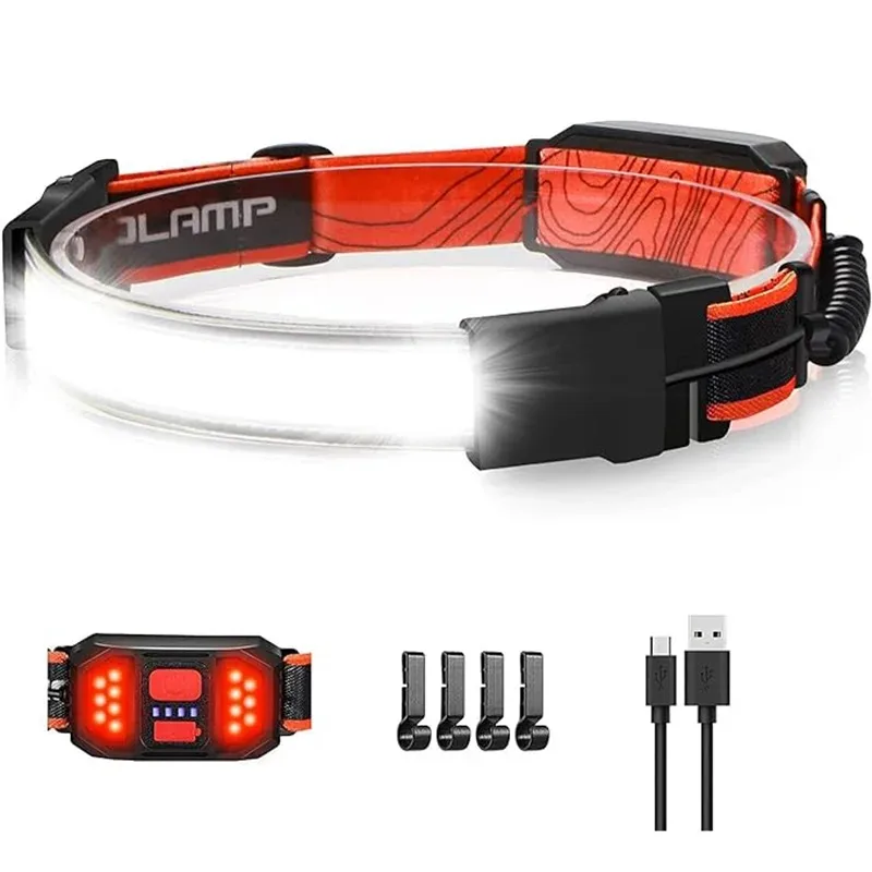 Rechargeable Waterproof LED Headlamp with Wide Beam