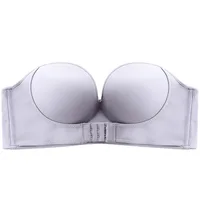 Strapless Small Breasts Gather Non-slipUnderwear Front Buckle Beautiful Back Shoulder Steel Ring Invisible Smooth Breathable Bra 5