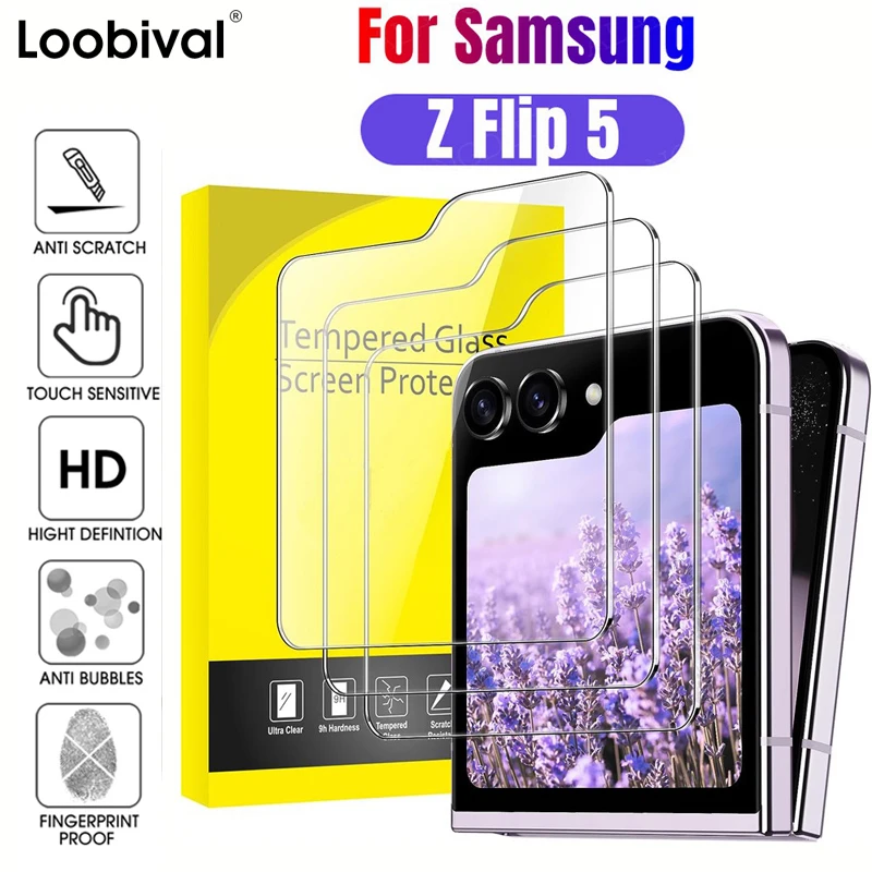 3PCSGlassFilmforSamsungZFlip5ZFlip55gScreenProtector