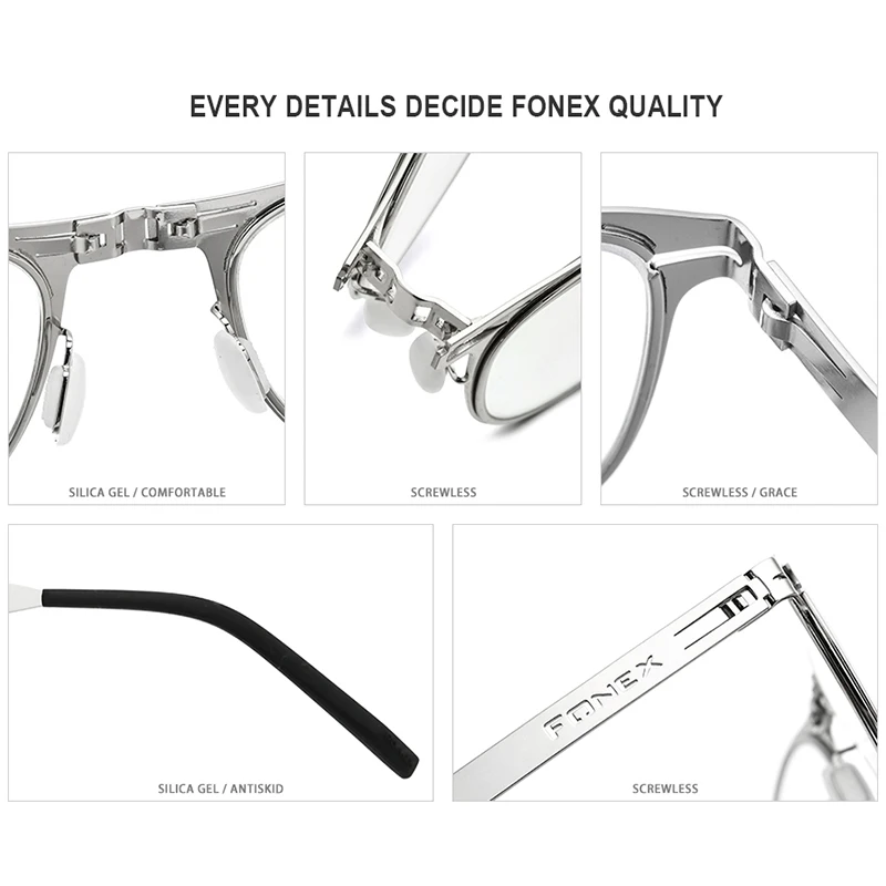 FONEX Anti Blue Blocking Folding Reading Glasses Men Women Presbyopia Hyperopia Diopter Screwless Foldable Eyeglasses LH013 6