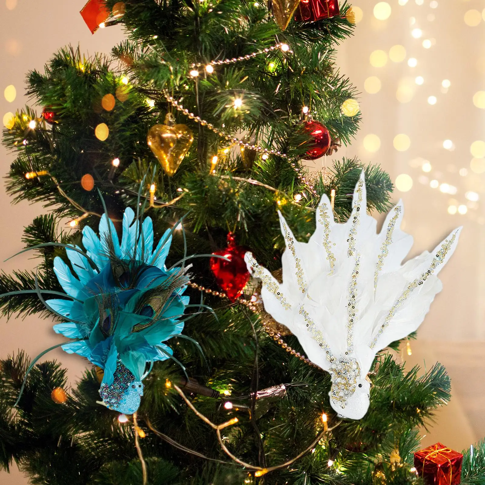 

2 шт., украшения для рождественской елки в виде павлина