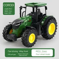 1:24 Inertia Tractor Trailer With Headlights Farm Toy Set Car Truck Farm Simulation Child'S Birthday Christmas New Year Gift 1