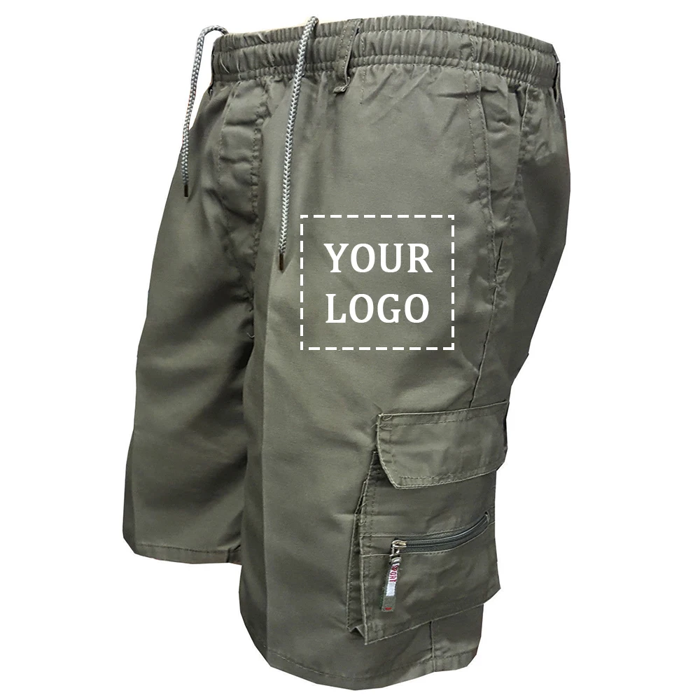 Pantalones cortos Cargo personalizados para hombre, Shorts de trabajo sueltos con múltiples bolsillos, militares, de gran tamaño, informales, Verano - Image 6